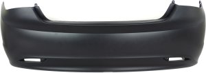 Rear Bumper Cover for Hyundai Sonata 2011-2013, Primed (Ready to Paint), with Single Exhaust Hole, Excluding Hybrid Model, Replacement