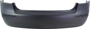 Rear Bumper Cover for Hyundai Sonata 2008-2010, Primed (Ready to Paint), 2.4L Engine, without Dual Exhaust Holes, Replacement