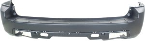 Rear Bumper Cover for Honda Pilot 2009-2011, Primed (Ready to Paint), Without Parking Aid Sensor Holes, Suitable for EX/EX-L/LX Models, Replacement