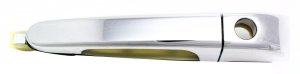 Front Exterior Door Handle for Kia Sedona 2006-2012, Hyundai Entourage 2007-2008, Left (Driver), All Chrome, Replacement