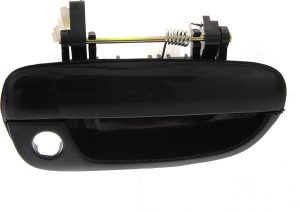 Front Exterior Door Handle for Hyundai Accent 2000-2006, Right (Passenger), Smooth Black Plastic, with Keyhole, Suitable for Hatchback/Sedan, Replacement