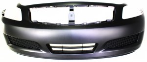 Front Bumper Cover for Infiniti G35 (2007-2008), G37 (2009-2009), Primed (Ready to Paint), without Sport or Technology Package, Sedan, Replacement