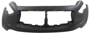 Front Bumper Cover for Infiniti FX35/FX50/FX37 (2012-2013), QX70 (2014-2017) with Premium Package, Parking Aid Sensor Holes, Primed (Ready to Paint), Replacement