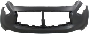Front Bumper Cover Primed (Ready to Paint) for Infiniti FX35/FX37 (2012-2013) or QX70 (2014-2017), excluding Premium Package & Parking Aid Sensor Holes, Replacement