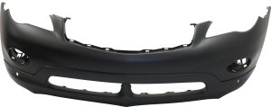 Front Bumper Cover for Infiniti EX35/EX37 (2008-2013) and QX50 (2014-2015), Primed (Ready to Paint), with Around View Monitor and Park Distance Control Sensor Holes, Replacement