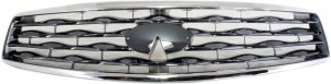 Grille for Infiniti FX35/FX50 2009-2011, Chrome Shell with Titanium Insert, Replacement