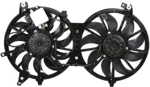 Radiator Fan Assembly with Controller for Nissan 370Z (2009-2020) Automatic Transmission (2009-2011)/Infiniti Q60 (2014-2015) Manual Transmission, includes Control Module, Replacement