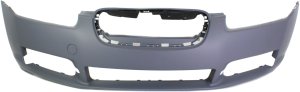 Front Bumper Cover for Jaguar XF 2009-2011, Primed (Ready to Paint), with Parking Aid Sensors, Replacement