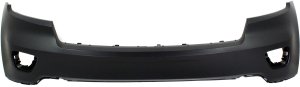 Front Bumper Cover for Jeep Grand Cherokee 2011-2013, Upper Section, Primed (Ready to Paint), without Headlight Washer Holes, with Chrome Trim, fits Laredo, Limited, Overland Models, Replacement