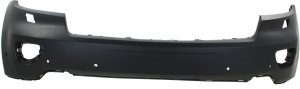 Front Bumper Cover for Jeep Grand Cherokee 2011-2013, Upper, Primed (Ready to Paint), with Headlight Washer Holes, Excludes SRT/SRT8 Models, Replacement