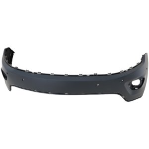 Front Bumper Cover for 2014-2015 Grand Cherokee, Upper, Primed (Ready to Paint), Suitable for Laredo, Limited, Overland Models, with Parking Aid Sensor Holes, Replacement
