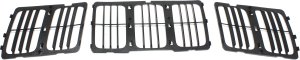 Louvered Insert Grille for Jeep Grand Cherokee 2014-2016, Textured Black Shell and Insert, Replacement