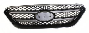 Grille for Kia Rondo 2007-2012, Painted Black Shell and Insert, Replacement