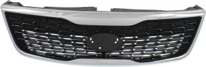 Grille for Sorento 2014-2015, Painted Black Shell and Insert with Chrome Molding, Without Sport Package, Replacement