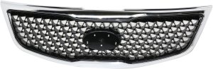 Grille for Kia Sportage 2014-2016, Black Shell and Insert with Chrome Molding, 2.4L Engine, Replacement