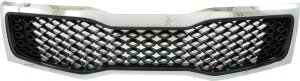 Grille for OPTIMA 2011-2013, Black Shell and Insert with Chrome Molding, Excludes Hybrid Model, Built in Korea, Replacement