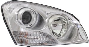Headlight Assembly for Optima (2007-2008), Right (Passenger), Halogen, with Chrome Insert, without Appearance Package, From April 16, 2007, Replacement
