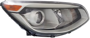 Headlight Assembly for Kia Soul 2014-2016, Right (Passenger), Halogen, Projector Type, without Leveling System, Replacement