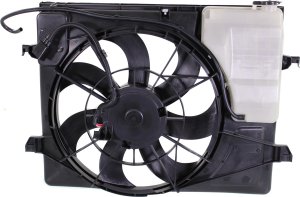 Radiator Fan Shroud Assembly for Kia Forte 2010-2012, Manual Transmission, Includes Coolant Tank, Replacement