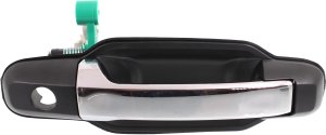 Front Exterior Door Handle for Kia Sorento 2003-2009, Right (Passenger), Primed (Ready to Paint) Bezel, Chrome Lever, with Hole, EX Model, Replacement