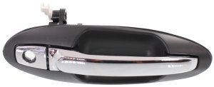 Front Exterior Door Handle for Kia Optima/Magentis (2001-2006), Hyundai Sonata (2002-2005), Right (Passenger) Side, Primed (Ready to Paint) Bezel, Chrome Lever, Old Style, Replacement