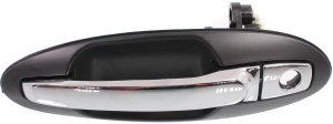 Front Exterior Door Handle for Kia Optima/Magentis 2001-2006, Hyundai Sonata 2002-2005, Left (Driver), Primed (Ready to Paint) Bezel, Chrome Lever, Old Style, Replacement