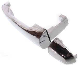 Rear Exterior Door Handle for Kia Rondo 2007-2012, Right (Passenger) = Left (Driver), All Chrome, Replacement