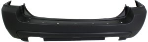 Rear Bumper Cover for 2005-2008 Kia Sportage, Primed (Ready to Paint), Excluding Luxury Package, 2.7L Engine, with Dual Exhaust Holes, without Flare Holes, Replacement