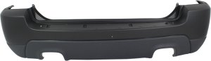 Rear Bumper Cover for 2009-2010 Kia Sportage, Primed (Ready to Paint), Without Luxury Package, 2.7L Engine, with Dual Exhaust Holes, Replacement