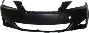Front Bumper Cover for Lexus IS250/IS350 2006-2008, Primed (Ready to Paint), Without Headlight Washer Holes, With Pre-Collision System, Replacement