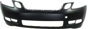 Front Bumper Cover for Lexus GS430 2006-2007, Primed (Ready to Paint), with Headlight Washer Holes, without Park Assist Sensor Holes, Replacement