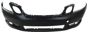 Front Bumper Cover for Lexus GS430 2006-2007, Primed (Ready to Paint), Without Headlight Washer Holes, Without Park Assist Sensor Holes, Replacement