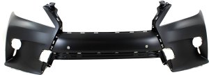 Front Bumper Cover for Lexus RX350/RX450H 2013-2015, Primed (Ready to Paint), With F Sport Package, Without Headlight Washer Holes, With Park Assist Sensor Holes, For Japan Built RX350, Replacement