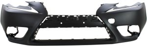 Front Bumper Cover Primed (Ready to Paint) for Lexus IS200T/IS250/IS300/IS350 (2014-2016), without F-Sport Package, with Headlight Holes, without Parking Distance Control Sensor Holes, Excludes C Model, Replacement