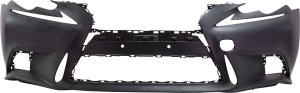 Front Bumper Cover for Lexus IS200T/IS250/IS300/IS350 (2014-2016), Primed (Ready to Paint), F Sport Package, Without Headlight Washer Holes, Excludes C Model, Replacement