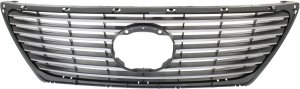 Primed-Dark Gray Grille Shell and Insert for 2007-2009 Lexus LS460, 2008-2009 LS600H, Primed (Ready to Paint), with Pre-Collision System, Replacement