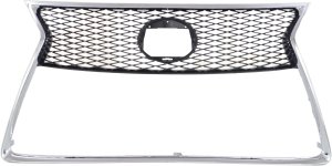 Grille for Lexus LS460 2013-2017, Chrome Shell with Black Insert, Compatible with F Sport Package, Excluding Crafted Line Edition, Replacement