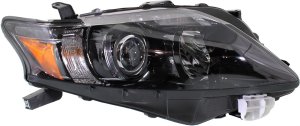 Headlight Assembly for Lexus RX350 2010-2012, Right (Passenger), Halogen, Built for Canada Vehicle, Black Interior, Replacement