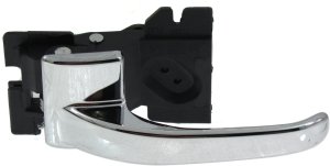 Front Interior Door Handle for Lincoln Town Car 1990-1994, Left (Driver), Chrome, Plastic, Equivalent to Rear Left (Driver), Replacement