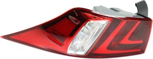 Tail Light for Lexus IS200T/IS250/IS300/IS350 (2014-2016), Left (Driver) Outer, Lens and Housing, Excluding C Model, Replacement