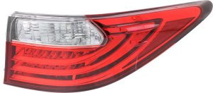 Tail Light for Lexus ES300H/ES350 2013-2015, Right (Passenger) Outer, Lens and Housing, Replacement