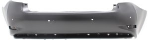 Rear Bumper Cover for Lexus ES300H 2013-2015, Primed (Ready to Paint) with Molding and Parking Aid Sensor Holes, Replacement
