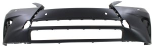 Front Bumper Cover for Lexus RX350/RX450H 2013-2015, Primed (Ready to Paint), without F Sport Package, with Headlight and Intelligent Park Assist System Holes, for RX350 Canada Built, Replacement