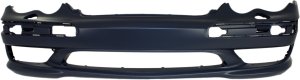 Front Bumper Cover for Mercedes-Benz C-Class 2001-2007, Primed (Ready to Paint), with Avantgarde and AMG Styling Package, with Headlight Holes, Sedan/Wagon, Replacement
