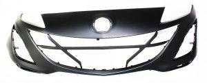 Front Bumper Cover for 2010-2011 Mazda 3, Primed (Ready to Paint), Designed for 2.5L, 2.0L (2011-2011), 2.3L (2011-2011) Models, Replacement