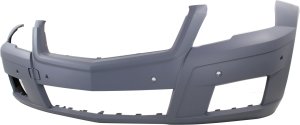 Front Bumper Cover for Mercedes-Benz GLK350 2010-2012, Primed (Ready to Paint), Without AMG Styling/Off-Road Packages, Without Headlight Holes, With Parktronic, Replacement