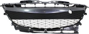 Front Bumper Grille for 2010-2011 Mazda 3, Gray, 2.5L Engine, Replacement