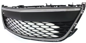 Front Bumper Grille for Mazda CX-7 2010-2012, Chrome, with Fog Lights, Replacement