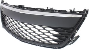 Front Bumper Grille for Mazda CX-7 2010-2012, Chrome, Without Fog Lights, Replacement