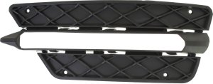 Front Bumper Grille for Mercedes Benz C-Class 2012-2015, Right (Passenger) Outer Side, Textured Black, With Sport Coupe/Sedan, Replacement